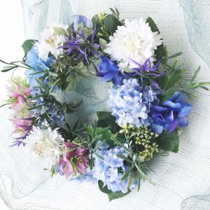 紫陽花(あじさい)リース 初夏から夏の爽やか可...の詳細画像4