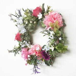 カーネーションと薔薇の ハンドメイドリース飾り...の詳細画像2