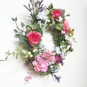 カーネーションと薔薇の ハンドメイドリース飾り...の詳細画像3