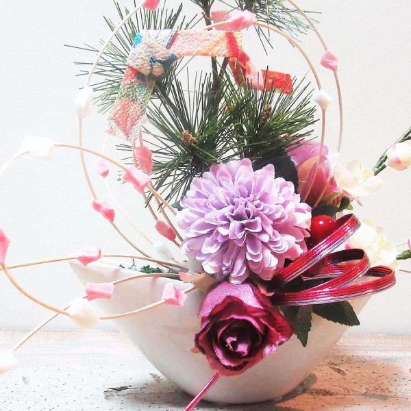 お正月もち花 しめ飾りアレンジ nyk-01