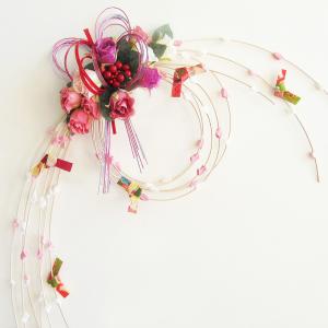 お正月リースオブジェ もち花と薔薇アレンジ nyb-15 : エッセンス