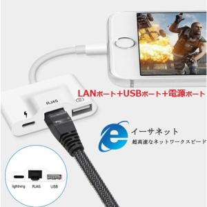 有線LANアダプター　for　iPhone　RJ45変換　イーサネット接続　　USB接続　3in1　USBメモリーにフアイルの読み書きが可能