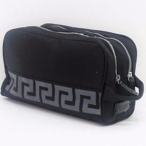 ヴェルサーチ VERSACE メンズ ブラック トラベル用トイレタリーバッグ ポーチ MENS TRAVEL POUCH あすつく