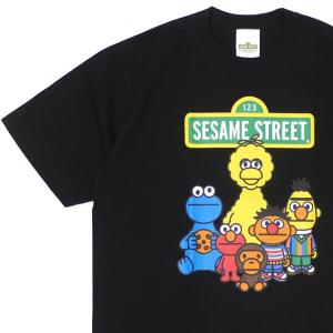 新品 エイプ A BATHING APE x セサミストリート SESAME STREET CHARACTERS TEE #1 Tシャツ BLACK 半袖Tシャツ｜essense