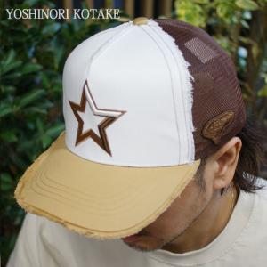 新品 ヨシノリコタケ YOSHINORI KOTAKE x ビームスゴルフ BEAMS GOLF STAR MESH CAP キャップ BROWN ブラウン 251001638016 ヘッドウェア｜essense