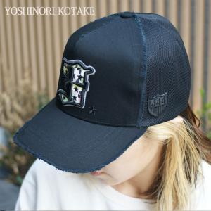 新品 ヨシノリコタケ YOSHINORI KOTAKE COLORFUL CAMO 3LOGO MESH CAP メッシュ キャップ BLACK ブラック 251001645011 ヘッドウェア｜essense