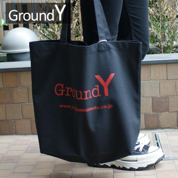 新品 グラウンドワイ Ground Y Tote Cotton Canvas Logo Tote B...