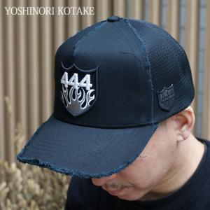 新品 ヨシノリコタケ YOSHINORI KOTAKE FIRE 444LOGO MESH CAP メッシュキャップ BLACK ブラック 251001649011 ヘッドウェア｜essense