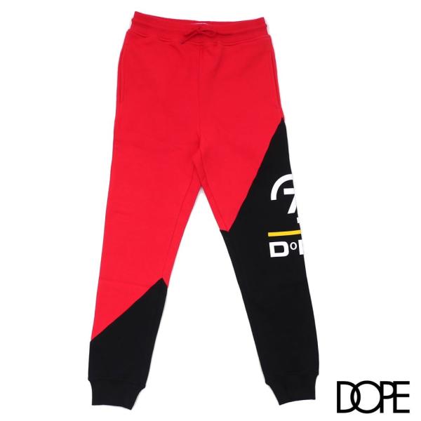 新品 DOPE (ドープ) CREW SWEAT PANTS [スウェットパンツ] BLACKxRE...