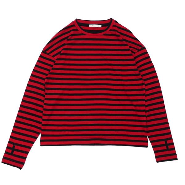 新品 mnml (ミニマル) STRIPE BOL L/S TEE[長袖Tシャツ][ロンT]BLAC...