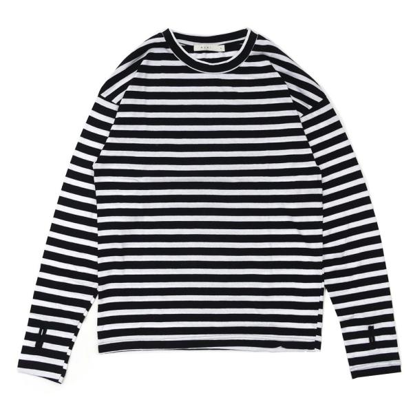 新品 mnml (ミニマル) STRIPE BOL L/S TEE[長袖Tシャツ][ロンT]WHIT...