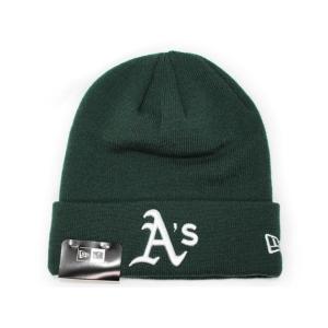 新品 NEW ERA (ニューエラ)ffneoas166OAKLAND ATHLETICSニットキャップGREEN620-006556-015(ヘッドウェア)｜essense