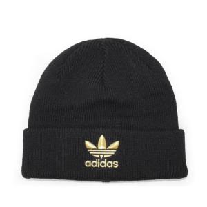 新品 adidas (アディダス)eaadcl4298TREFOIL II KNIT BEANIE[ニットキャップ]BLACKxGOLD620-006694-011(ヘッドウェア)｜essense