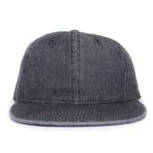 新品 NEW HATTAN (ニューハッタン)nht1171-black6-PANEL FLAT VISOR CAP [6パネルキャップ]BLACK DENIM 620-007206-011(ヘッドウェア)｜essense