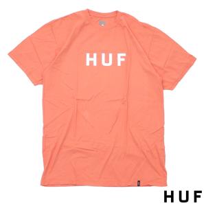 新品 HUF (ハフ)ESSENTIALS OG LOGO S/S TEE [Tシャツ]CORAL HAZE 999-005651-059(半袖Tシャツ)｜essense