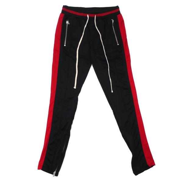新品 ミニマル mnml TRACK PANTS トラック パンツ BLACK RED ブラック レ...
