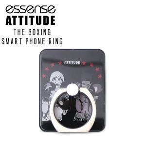 新品 エッセンス essense x アティチュード ATTITUDE COLLABORATION THE BOXING Smart Phone Ring スマートフォンリング BLACK ブラック 999006219011 グッズ｜essense