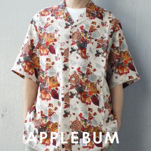 新品 アップルバム APPLEBUM LIBERTY S/S Aloha Shirts アロハシャツ 半袖シャツ WHITE ホワイト 850004459050 TOPS｜essense