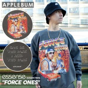 【数量限定特別価格】 新品 APPLEBUM essense別注 FORCE ONES Overdyed Crew Sweat VINTAGE BLACK 850004505041 SWT/HOODY｜essense