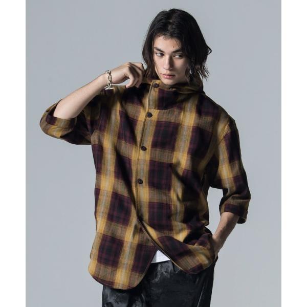 glamb グラム Hooded Collar Check Shirts フーデッドカラーチェックシ...