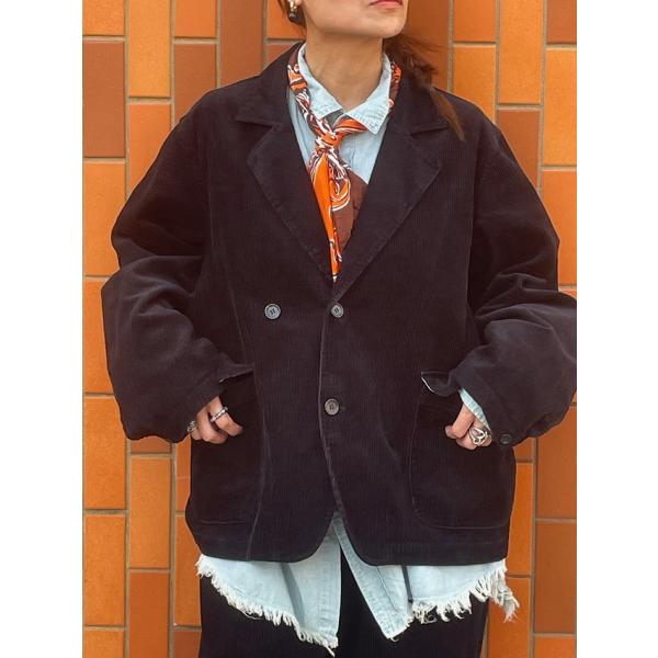HUNIT エイチユニット  Corduroy easy jacket  BLACK  コーディロイ...