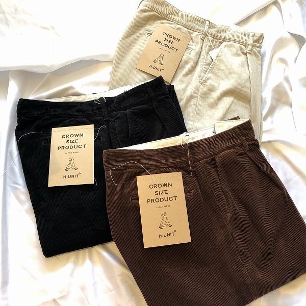 HUNIT エイチユニット Corduroy crown size trousers コーディロイク...