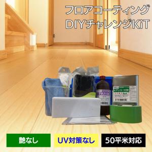 フロアコーティング 自分で ビアンコートB かんたん施工 DIYチャレンジKiT【ツヤなし/UV対策なし】標準 50平米対応 1L 施工動画DVD付｜esteem-direct