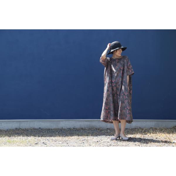 SOIL ソイル GATHERED DRESS ギャザードレス ワンピース シルク コットン ドレー...