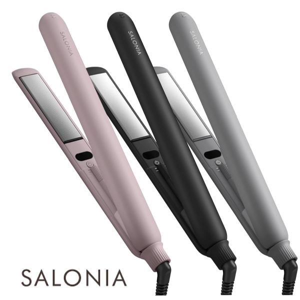 SALONIA サロニア スムースシャイン ストレート ヘアアイロン 24mm ピンク ブラック グ...