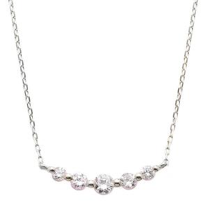 ダイヤモンド ネックレス K18 ホワイトゴールド 0.3ct 5粒 5ストーン ダイヤネックレス 0.3カラット ペンダント｜estim