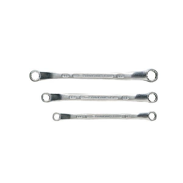 KTC 京都機械工具 45゜ロング メガネレンチ セット 3本組 M253 レンチ 工具 ツール D...
