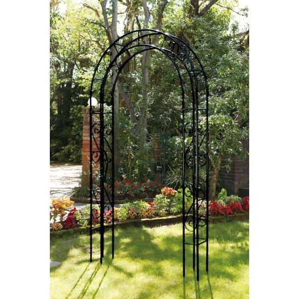 ガーデンアーチ アーチ フレーム アイアン 幅120×奥行20×高220 ベランダ ガーデニング バ...