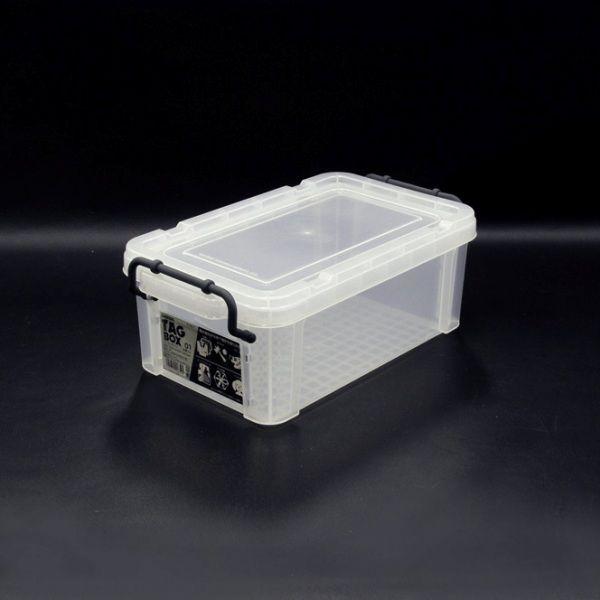 収納ボックス 収納ケース フタ付き プラスチック製 タグボックス01 透明（クリア） 約幅205×奥...