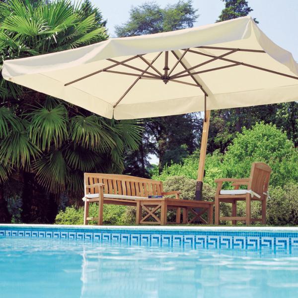 パラソル ガーデンパラソル 日よけ 日除け カプリ・レーニョ スクエアタイプ 手動式 高級大型パラソ...