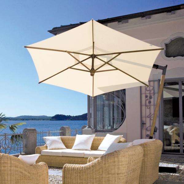 パラソル ガーデンパラソル 日よけ 日除け イスキア・レーニョ 高級大型パラソル 手動式 おしゃれ ...