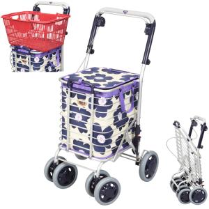 シルバーカー 買い物かご 折りたたみ アルミワイヤーカー A-0245M