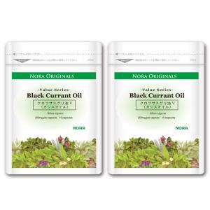 クロフサスグリ油V カシスオイル Black Currant Oil 250mg 15カプセル  Ecoパック 2個セット ハーブサプリメント NORA ORIGINALS｜esupple-tokyo