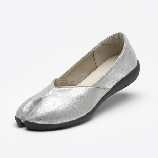 足袋型パンプス tabiRela MARY シルバー たびりら マリー 足袋シューズ マルゴ 丸五 ...