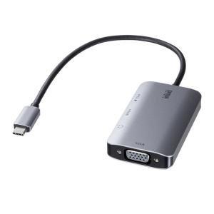 USBタイプC-HDMI/VGA変換アダプタ  Type C 4K/30Hz/PD対応 HDMI/VGA同時出力可 AD-ALCHV02 サンワサプライ｜esupply