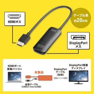 HDMI-DisplayPort変換アダプタ ...の詳細画像2