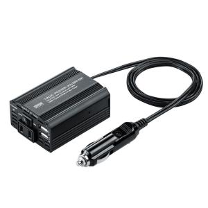 カーインバーター 120W AC電源 USB電源 DC12V CAR-CHR80AC サンワサプライ｜esupply