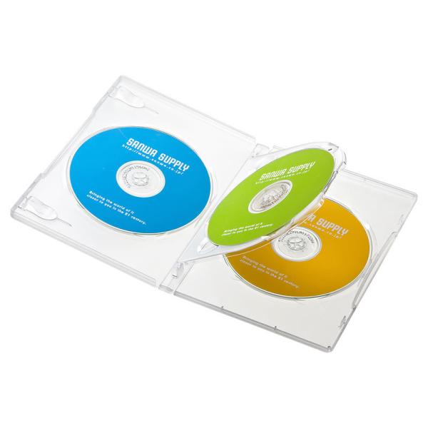DVDケース 3枚収納 10枚セット クリア トールケース BD CD BD-R BD-RE ブルー...