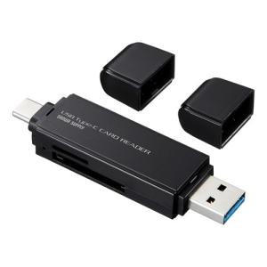 訳あり新品 USB Type Cカードリーダー microSDXC SDXC SDHC SD キャップ付き 箱にキズ、汚れあり ADR-3TCMS6BK サンワサプライ｜esupply