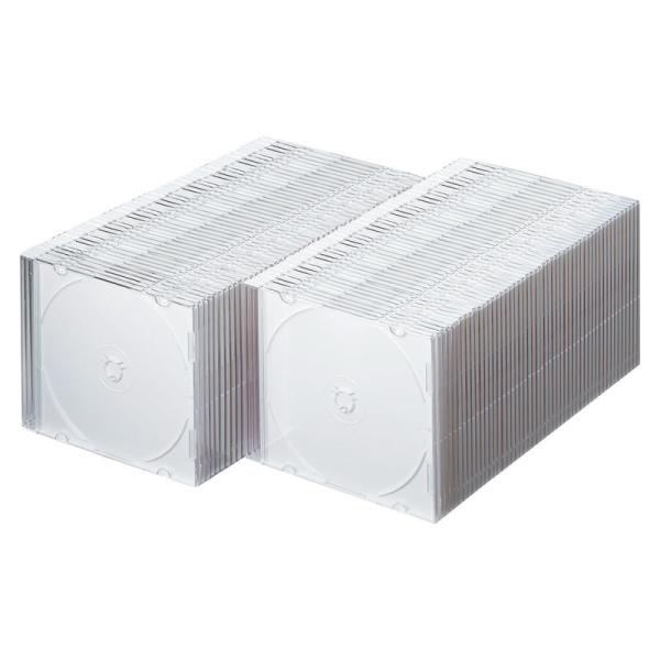 訳あり新品 Blu-ray DVD CDケース スリムタイプ 100枚セット ホワイト FCD-PU...