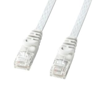 訳あり新品 LANケーブル CAT6 フラット 10m ホワイト 箱にキズ、汚れあり LA-FL6-10W サンワサプライ｜esupply