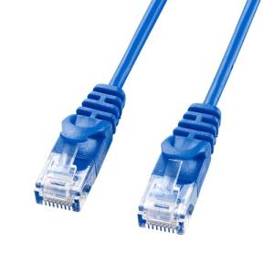 訳あり新品 CAT6LANケーブル 極細 1m ブルー 箱にキズ、汚れあり LA-SL6-01BL サンワサプライ ネコポス対応｜esupply