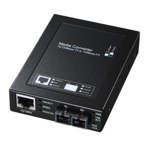 訳あり新品 光メディアコンバータ 10BASE-T/100BASE-TX/100BASE-FX シングルモード LAN-EC202C10 サンワサプライ 外装に傷・汚れあり