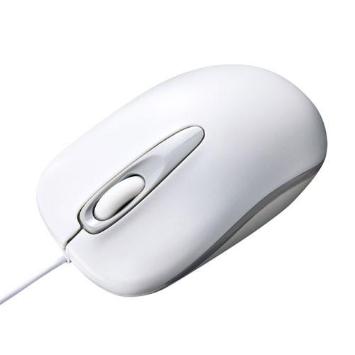 訳あり新品 光学式マウス 有線 3ボタン USB ホワイト 箱にキズ、汚れあり MA-R115W サ...