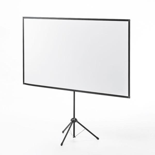 訳あり新品 プロジェクタースクリーン 80インチ 4K対応 三脚 360度回転 16:9 縦向き設置...