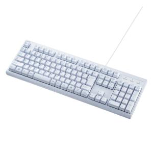 訳あり新品 日本語109キーボード USB接続 レーザー刻印キー 高耐久設計 ホワイト SKB-109UW サンワサプライ 外装に傷・汚れあり｜esupply